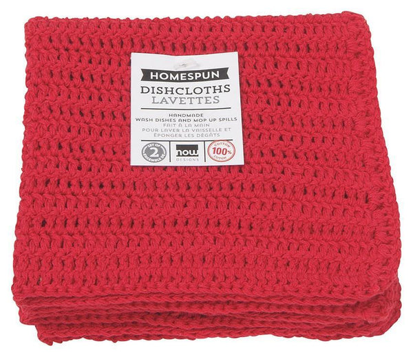 Dishcloth Crocheted Red Set/2