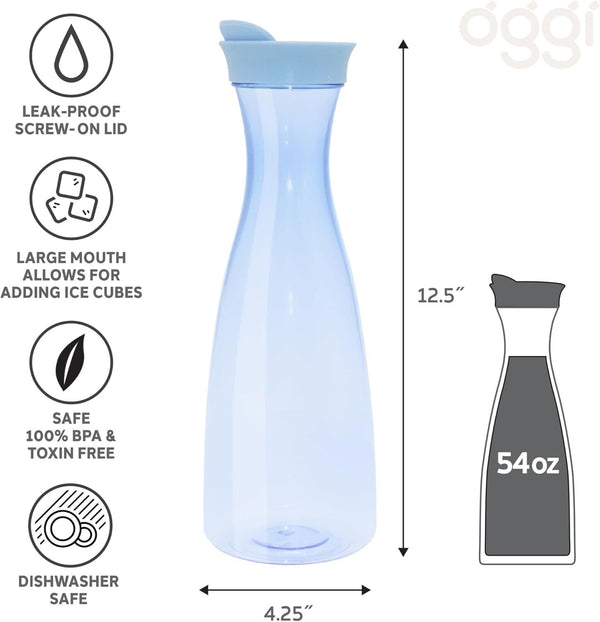 Oggi Plastic 54oz Tinted Juice Jar with Flip Top - Blue