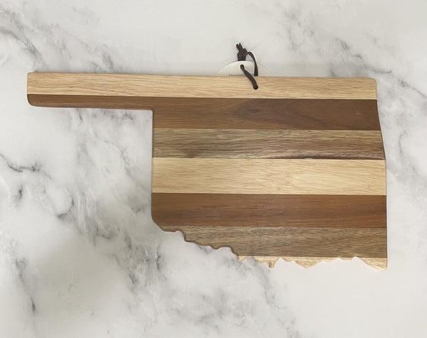 Totally Bamboo Rock and Branch Shiplap Stripe Oklahoma Cutting Board