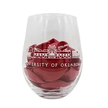 Oklahoma Valiant Gifts Skyline Stemless Glass