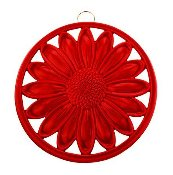 Trivet Red Round Floral