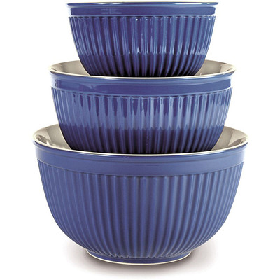 Bowls Set/3 Blue Ceramic