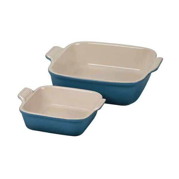 Le Creuset Heritage Square Baking Dish (18oz & 2qt) Set of 2 - Deep Teal