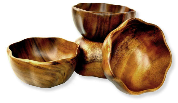 Bowl Acacia Small Scalloped Round 6x3
