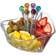 PRODYNE Server Divided Clear & Set Picks colored hors d'oeuvres