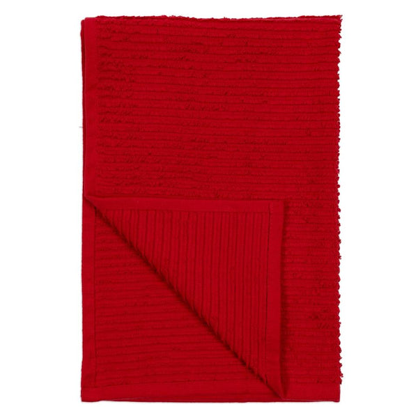 Mu Kitchen Ridged Cotton Dish Towel - Ruby