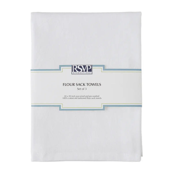 RSVP Flour Sack Towel Set of 3 - White