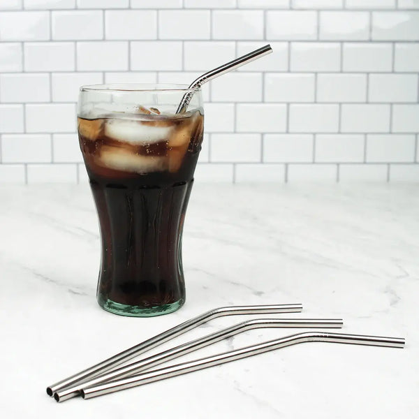 RSVP Stainless Steel Bent Straws Set of 4