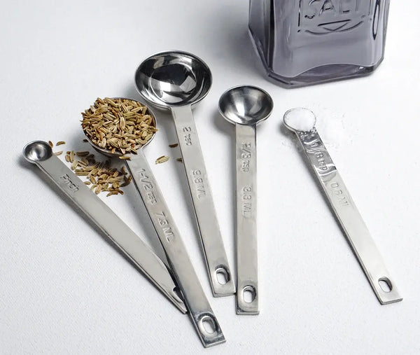 RSVP Stainless Steel Odd Sizes 5pc Measuring Spoon Set