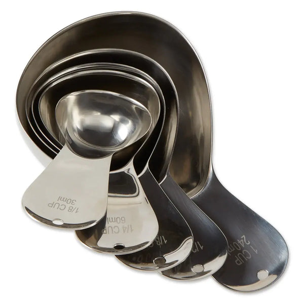 RSVP Stainless Steel Teardrop 5pc Measuring Cup Set