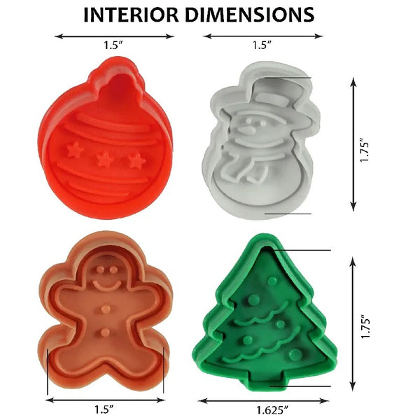 R&M Pastry & Cookie Stampers Set of 4 - Christmas