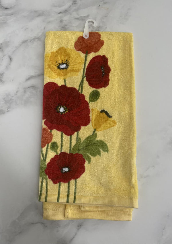 Towel Terry Poppy Yellow/red