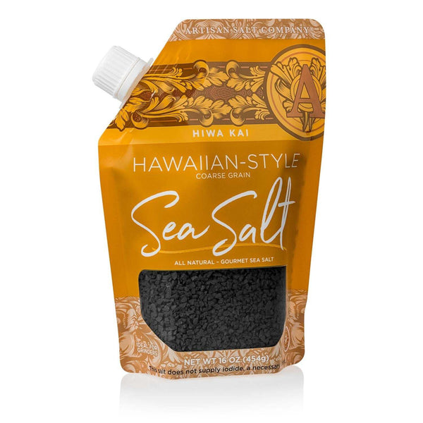 Hawaiian Style Black Sea Salt Hiwa Kai Pouch 16oz
