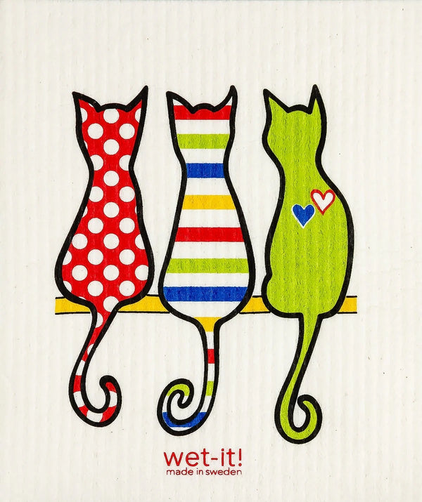 Wet-it Swedish Dish Cloth - Cat Lover Multi-Color