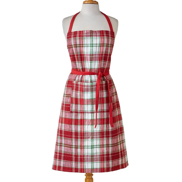 Tag Apron - Christmas Red Multi Plaid