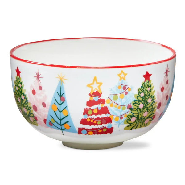 Tag Stoneware 5" Christmas Snack Bowl - Groovy Trees