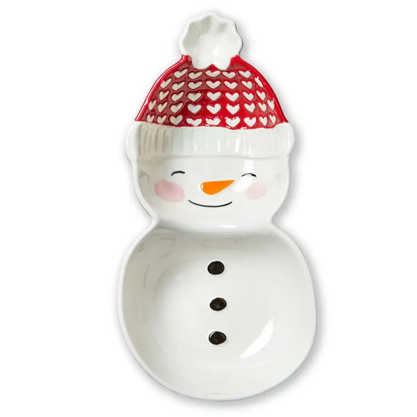 Tag Earthenware 13" X 6.5" X 2.25" Two-Part Server - Snowman