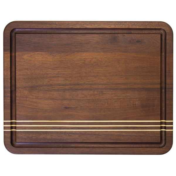 Totally Bamboo Rock and Branch 14" X 11" Acacia Wood Pinstripe Cutting & Serving Board