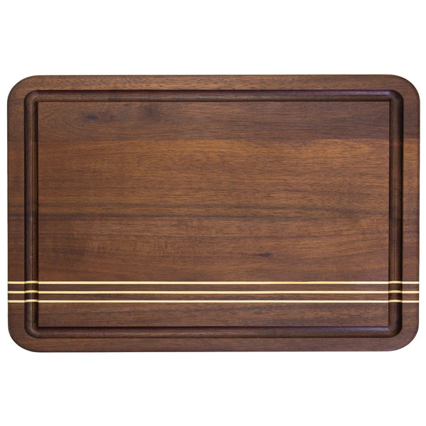 Totally Bamboo Rock and Branch 18" X 12" Acacia Wood Pinstripe Cutting & Serving Board