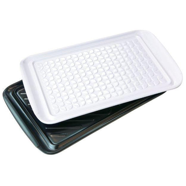 Tovolo Prep & Serve 17 x 10.5" BBQ Tray 2pc Set - Black and White