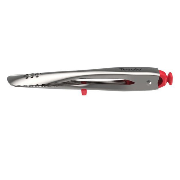 Tovolo Stainless Steel Click Lock 7" Tongs - Candy Apple Red