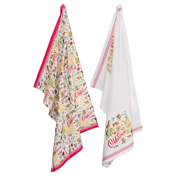 Boston International Set of 2 Tea Towels -  Oklahoma State Collection