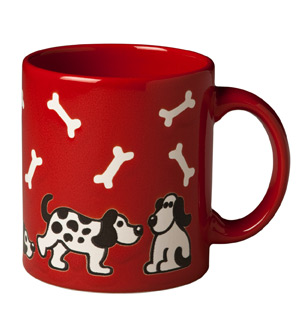 Mug Red Dog w/ Bones