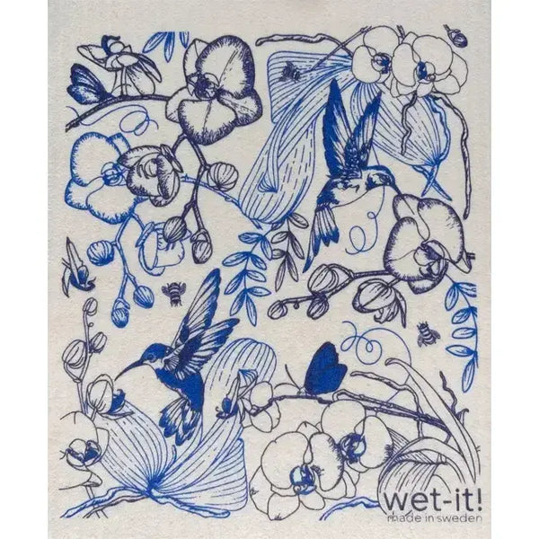 Wet-it Swedish Dish Cloth - Orchid Garden Blue