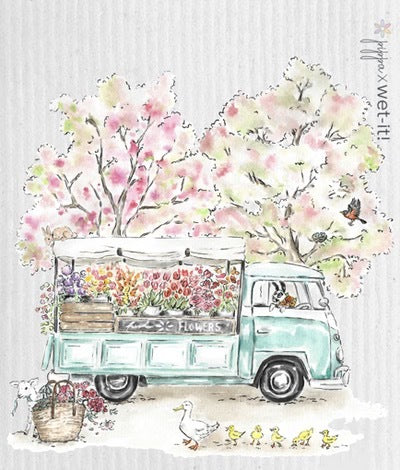 Wet-it Swedish Dish Cloth Pippa Flower Truck