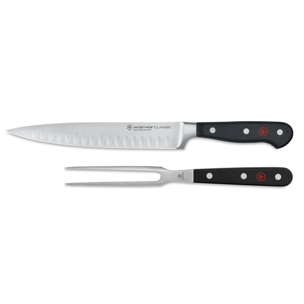 Wusthof Classic 2pc Carving Set - 6" Meat Fork & 8" Hollow Edge Carving Knife