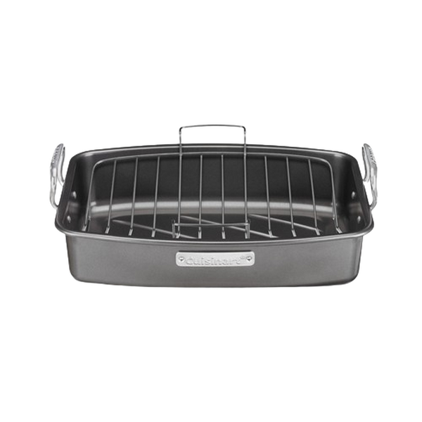 Cuisinart 17" x 13" Roasting And Lasagna Pan Nonstick Roaster with V-Rack