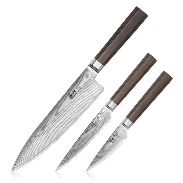 Cangshan Maya Series 3pc Knife Set W/ Walnut Box