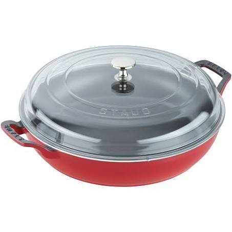 Staub 3.5qt Braiser Cherry w/ Glass Lid SUPER SAVER