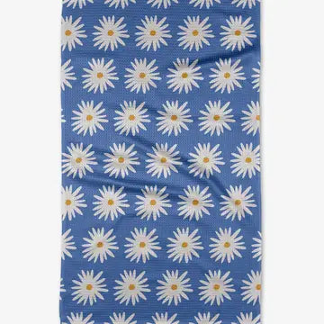 Geometry House Tea Towel - Blue Daisies