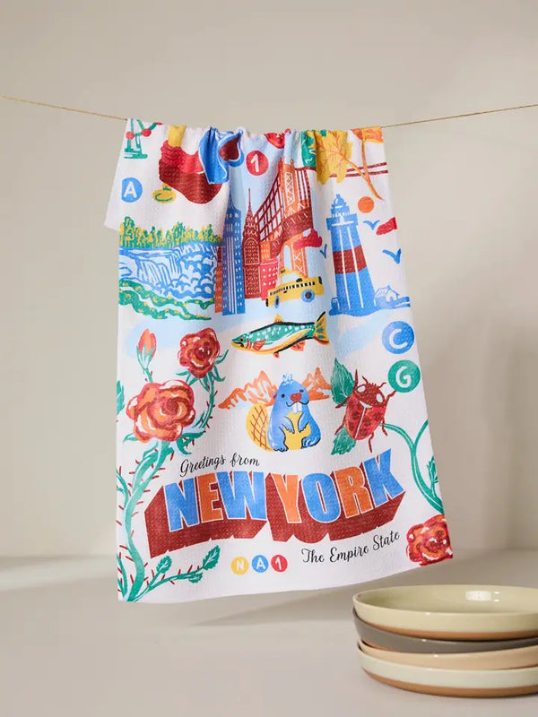 Geometry House Tea Towel - Greetings from New York