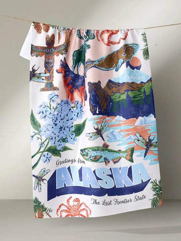 Geometry House Tea Towel - Greetings from Alaska