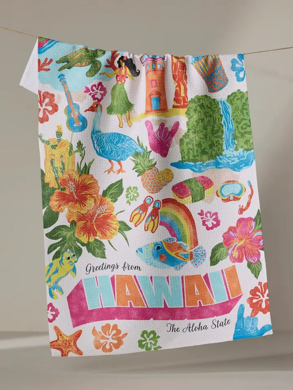 Geometry House Tea Towel - Greetings from Hawaii