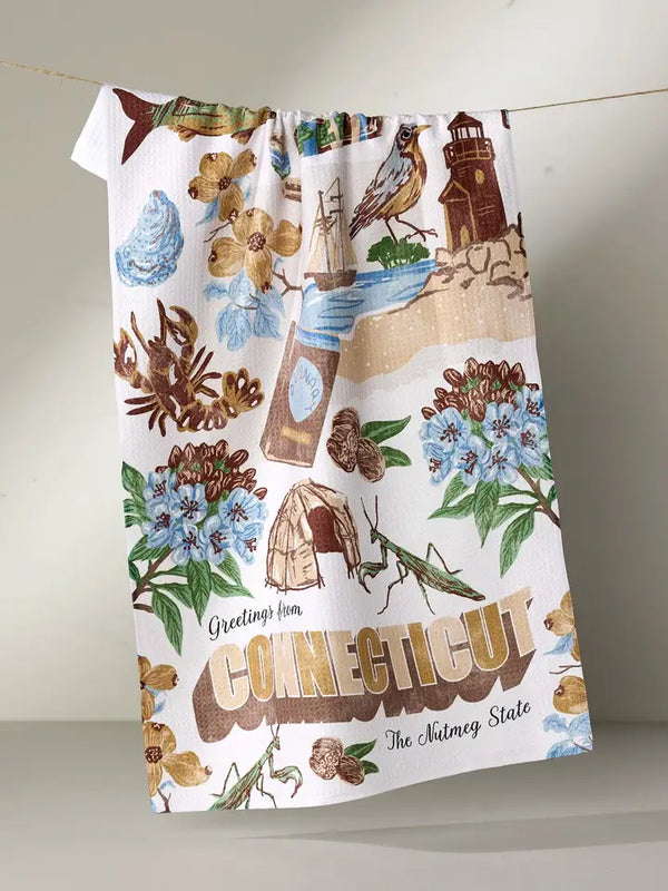 Geometry House Tea Towel - Greetings from Connecticut