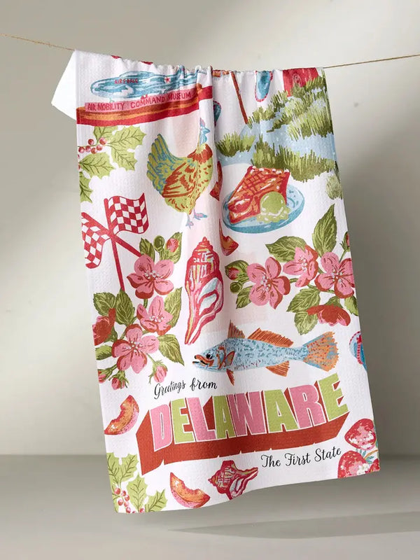 Geometry House Tea Towel - Greetings from Delaware