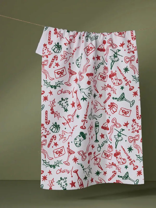 Geometry House Tea Towel - Holiday Doodles