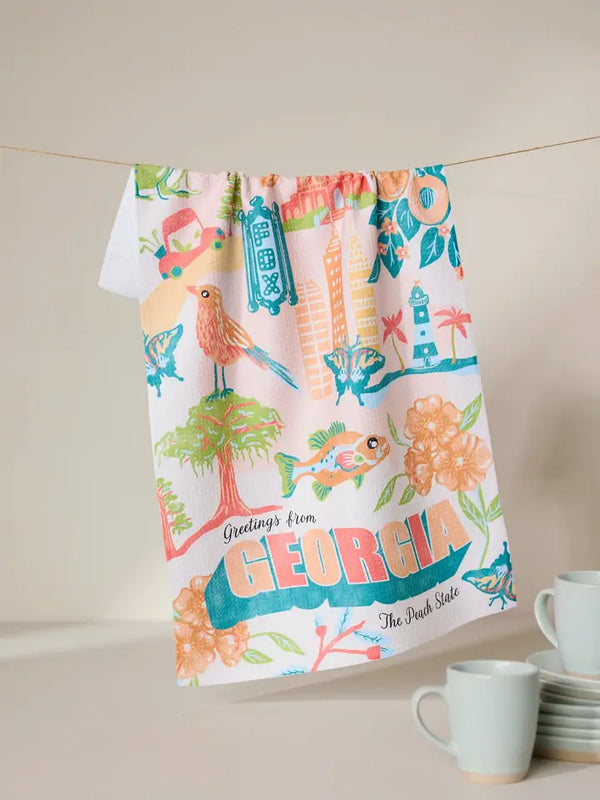 Geometry House Tea Towel - Greetings from Georgia