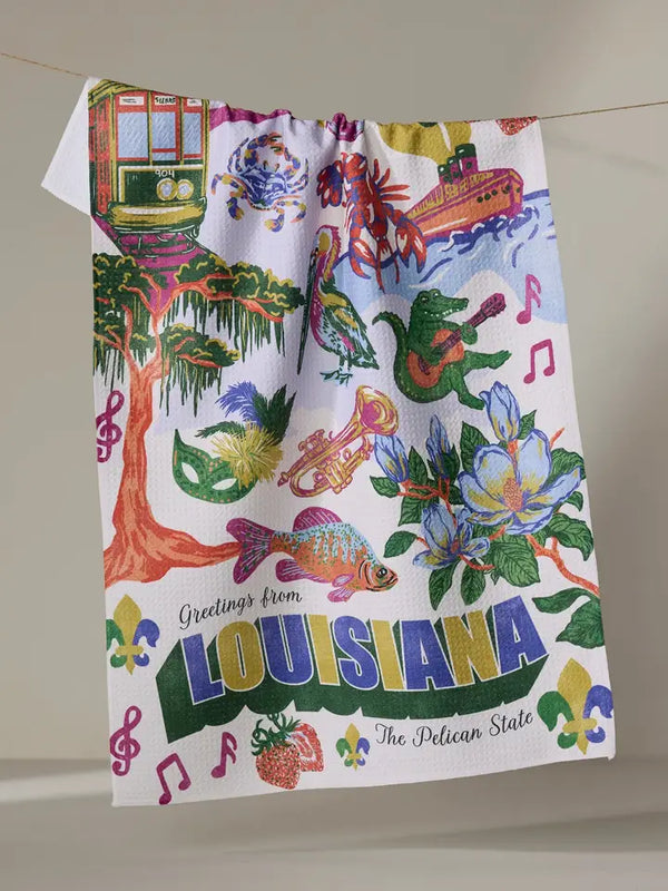 Geometry House Tea Towel - Greetings from Louisiana
