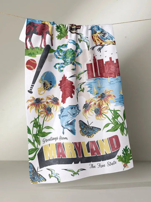 Geometry House Tea Towel - Greetings from Maryland