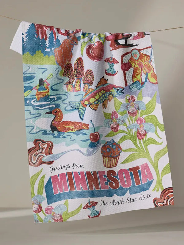 Geometry House Tea Towel - Greetings from Minnesota