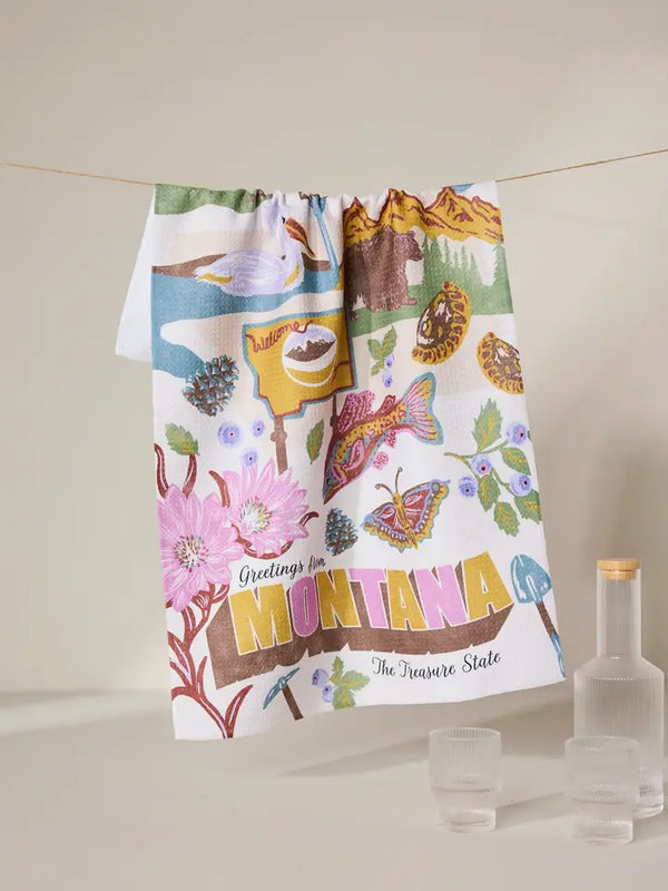 Geometry House Tea Towel - Greetings from Montana