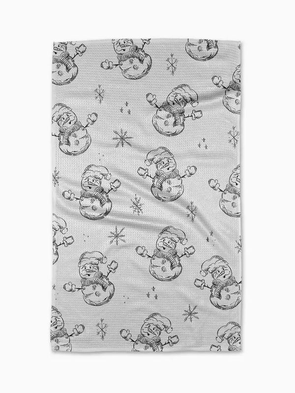 Geometry House Tea Towel - Snowmen Charcoal