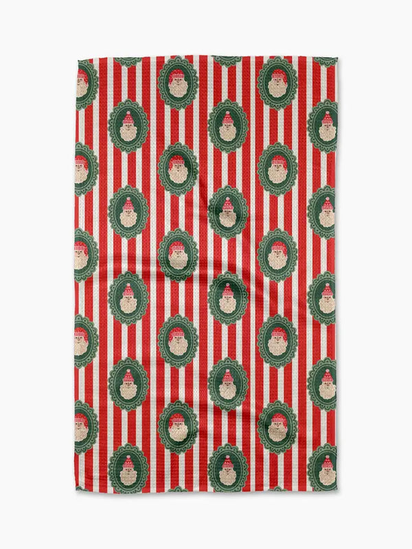 Geometry House Tea Towel -  Striped Santa
