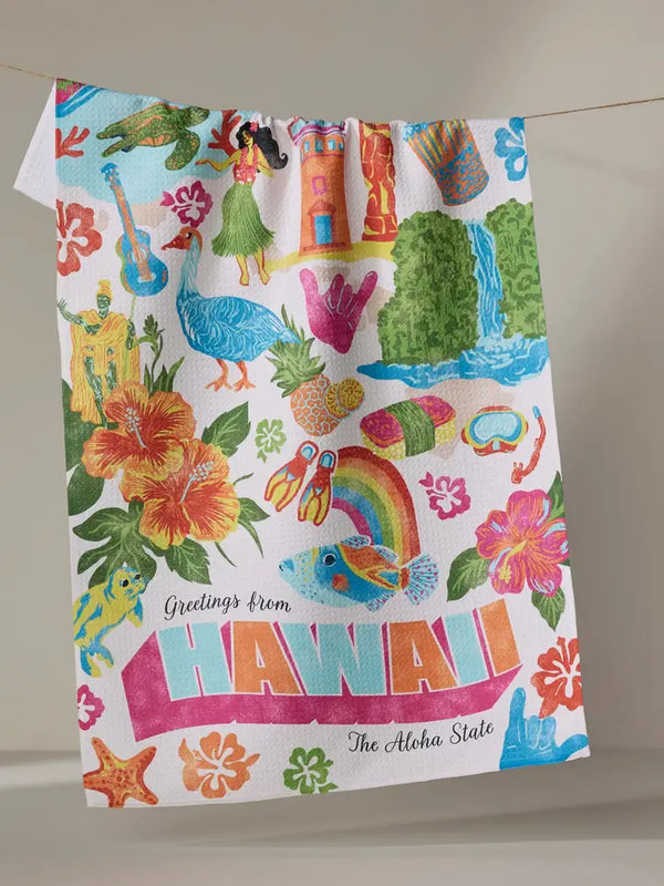 Geometry House Tea Towel - Greetings from Hawaii