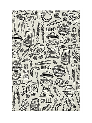 Mu Kitchen Cotton Designer Towel - BBQ