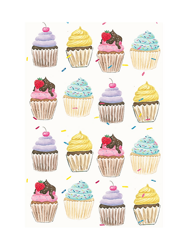 Mu Kitchen Cotton Designer Towel - Cupcakes